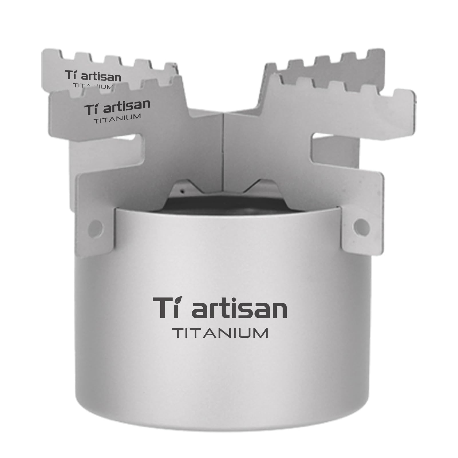 Ti artisan Titanium Stove with Cross Stand Portable Lightweight Titanium Alcohol Stove Backpacking Stove for Outdoor Camping Hiking Backpacking