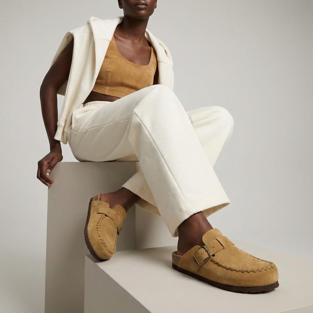 CUSHIONAIRE Canoe Genuine Suede Clogs for Women Footwear with Moc Toe Design – Casual Slip On Womens Shoes - Image 6