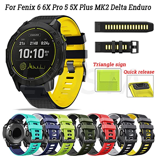 Correa de silicona de 26mm para Garmin Fenix 5X Plus sustitución de pulsera rota 2