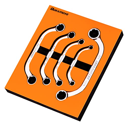 Duramove Sae 5-Piece Half Moon Box Wrench Set,5/16 To 7/8 Inch, C-Shaped Wrench Set With Double 12-Point Box Ends, Cr-V,For Auto Repairing, Machinery And Household, Eva Tool Organizer #TOP5