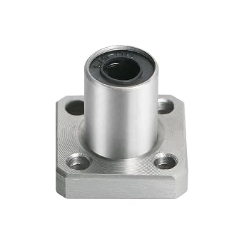 LMK6UU Linear Ball Bearing Square Flange, ID 6mm, OD 12mm Linear Motion Ball Bearings Sae52100 Carbon Steel, 4 Rows of Steel Balls, Great for CNC, 3D Printer, Linear Rail Guide
