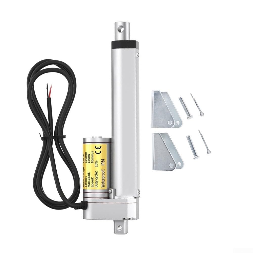 12 V Linearantrieb, 200 mm, robuster Elektromotor für TV-Hebebühne und Fensteröffner – leise, 50 dB Aluminiumlegierung mit Halterung (200 mm)