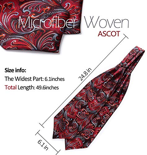 Image of MIPPO Men's Ascot Paisley Floral Jacquard Woven Gift Cravat Tie