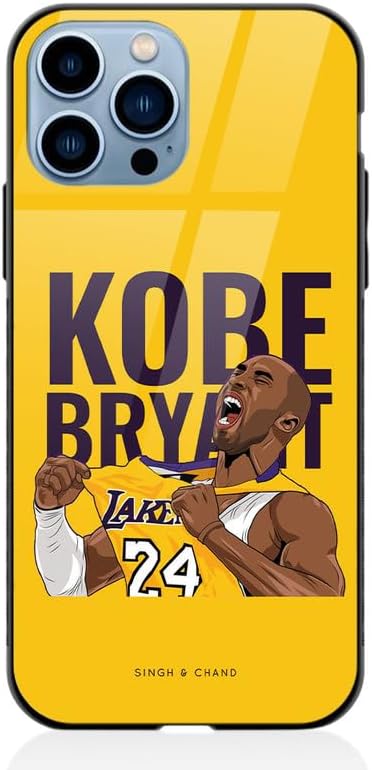 Singh & Chand Phone Cases | iPhone 13 Pro Max Glass Back Cover | Kobe Bryant | 4 Layer Protection | Scratch Resistant | Premium & Light Weight | iPhone 13 Pro Max Premium Glass Phone Case