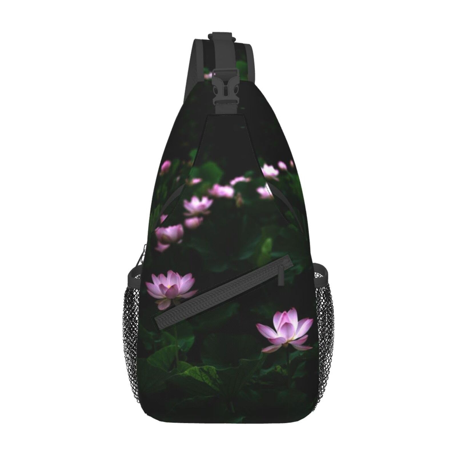 TKDYVAI Lotus Flower Crossbody Bag Flower Shoulder Bag Backpack Womens Sling Bag Chest Casual Daypack Bag