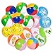 Inflatable 12" Beach Balls (18-Pack) - 8 Rainbow Beach Balls, 10 Designer; Birthday Party Favors