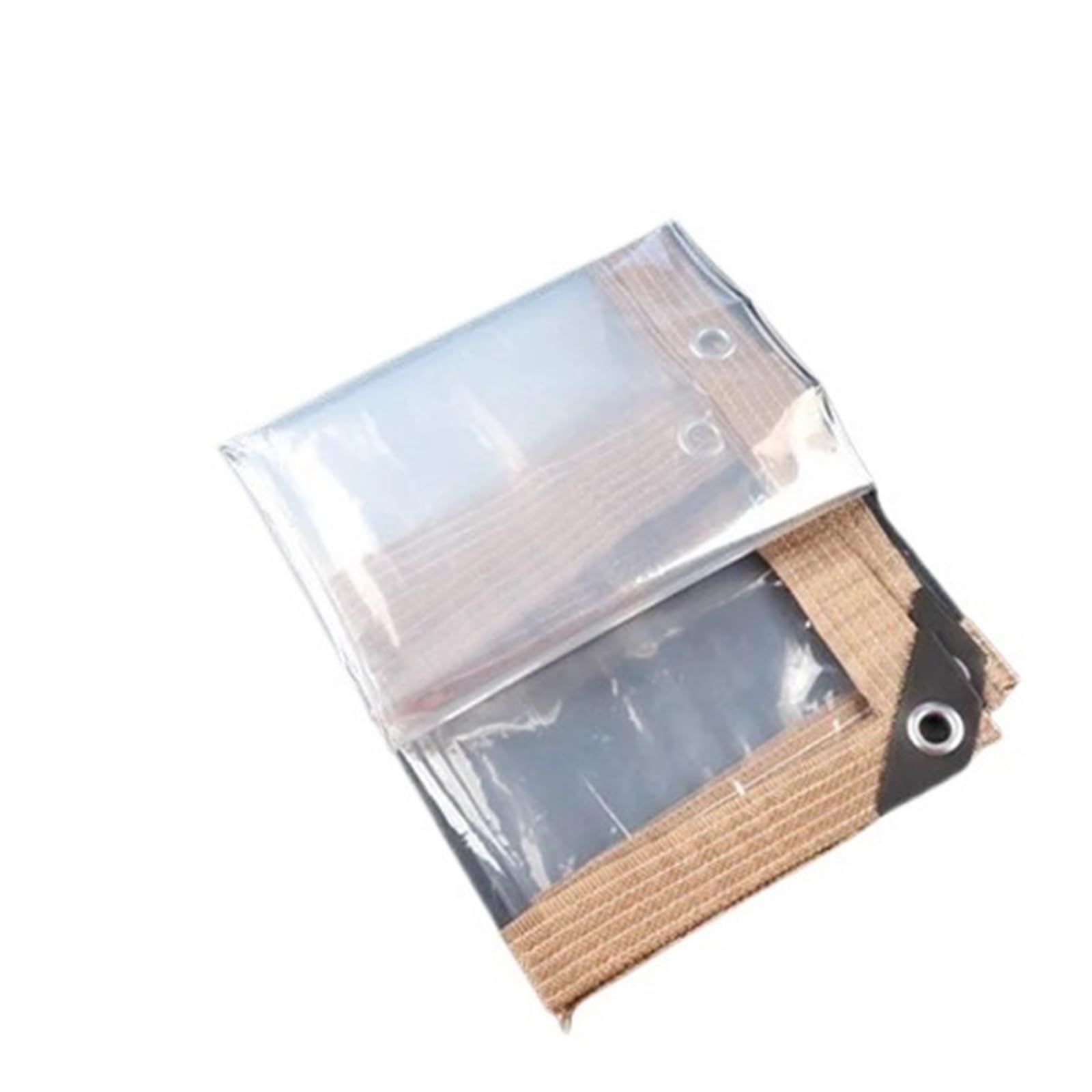 1pc Clearly Outdoor Transparent Tarpaulin PEVA Rainproof Cloth Patio Pergola See Through Tarp Curtain Garden Succulents Rain Cover(Brown edge,1.5x3m)