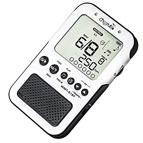 Cherub Wst-918T Digital Metronome Tuner And Generator, Usb Rechargeable 3 In 1 Metronome For Guitar, Bass, Violin, Ukulele, Piano, Chromatic. (White) #TOP1