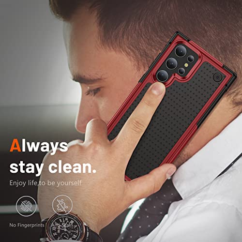 TORRTOWAY Designed for Samsung Galaxy S22 Ultra Case Gift Militay Grade Drop Protective Rugged Heavy Duty Cover Shockproof Case for Galaxy S22 Ultra Phone Case for Women Men boy Girl (Red+Black) by TORRTOWAY - Used condition - Image 8