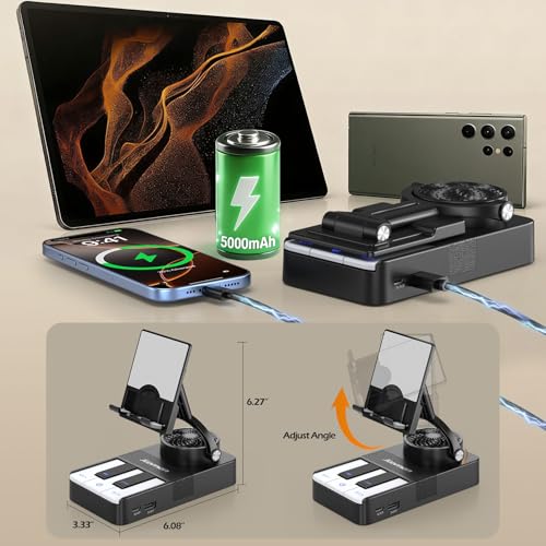 JTEMAN Cell Phone Stand with Bluetooth Speaker and Charging Stand,Piano Keys Design,Birthday Gifts for Men Women Dad Mom Husband Boyfriend Cool Tech Gadgets-Black