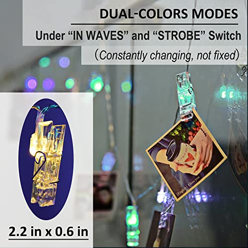 Solhice Photo Clips String Lights Color Changing 20 Leds, 10Ft Rgb Hanging Pictures Wall Lights For Teen Girls Room Decor, Indoor Bedroom Lights With Usb Powered And Remote thumb #3