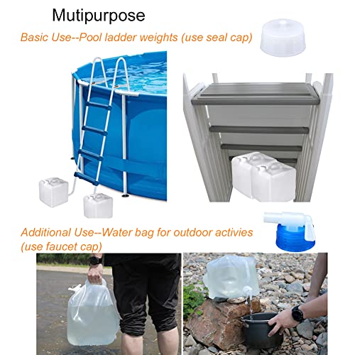 2 Pcs Extra Thick Swimming Pool Ladder Weights Anchors For Above Ground Inflatable Pools - Pool Step Stair Weights - Pool Sand Bags Anchor Sandbags Weight For Pool Ladder Steps #TOP2