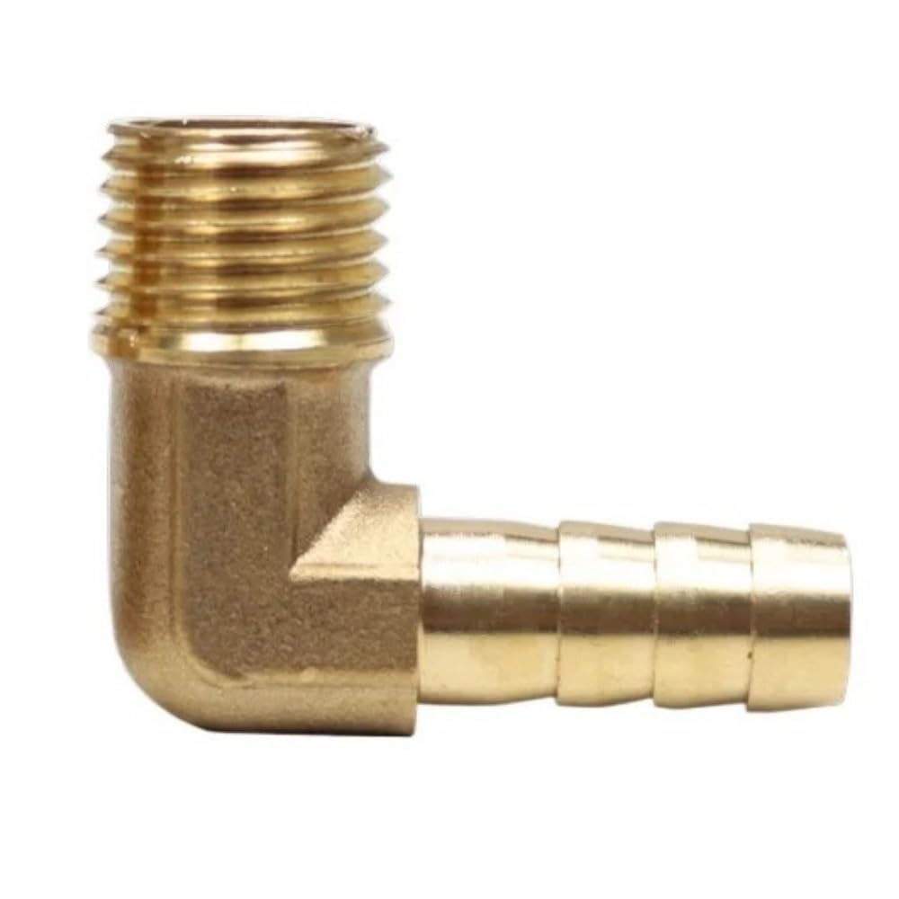 zorfar 90 Degree Elbow NPT Male to Hose Barb Brass Fitting, 1/8"~1" NPT Hose Tail Sizes Pipe Connector 1PCS(3l16 Inch Barb,1/8")