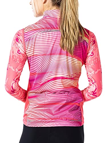 Terry Colete de bicicleta exclusivo, blusa feminina semiajustada de alta visibilidade, Fita, M