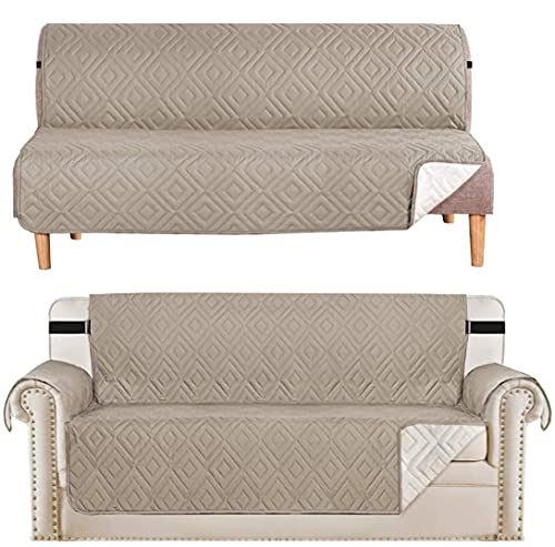 H.VERSAILTEX H.VERSAILTEX Reversible Sofa slipcover Bundles Futon slipcover, Khaki