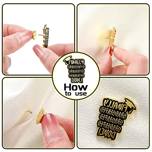 Junkin 24 Pcs Graduation Enamel Pins Set 4 Styles 2025 Graduation Gifts Button Lapel Pins Souvenir Emblem Graduate Pin Book Flower Grad Cap and Diploma for College Teacher Congrats Grad Party Favor3