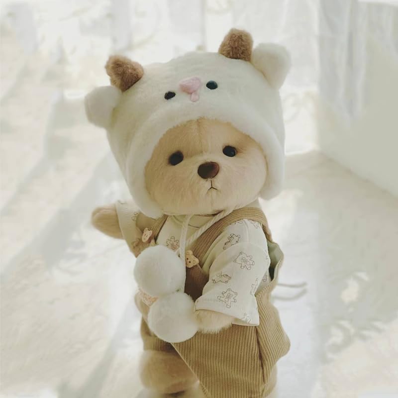 Teddy Bear 11.8 Inch with One Clothing Stuff Animal Plush Gift for Kids Girls Women Birthday. (Brown Lamb Suit)