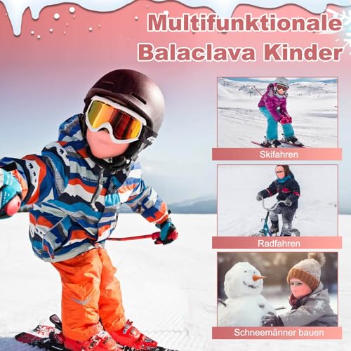 Tavaler Sturmhaube Kinder Winter Fahrrad Balaclava Sturmmaske Winddicht Warm Skimaske für Outdoorsports Radfahren, Snowboarden, Skifahren, Skihelm Kinder