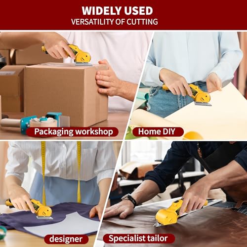 Electric Scissors with LED Light and Battery Display , High Speed Cardboard Cutter with Large Capacity Battery ,Suitable for Cutting Leather, Carpet and Plastic etc