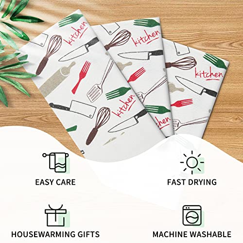 Kitchen Dish Towels Sets Of 3, Home Pantry Decorative Coffee Tea Towels For New Home, Cute Dish Towels For Drying Dishes 15 X 25 Inch #TOP1