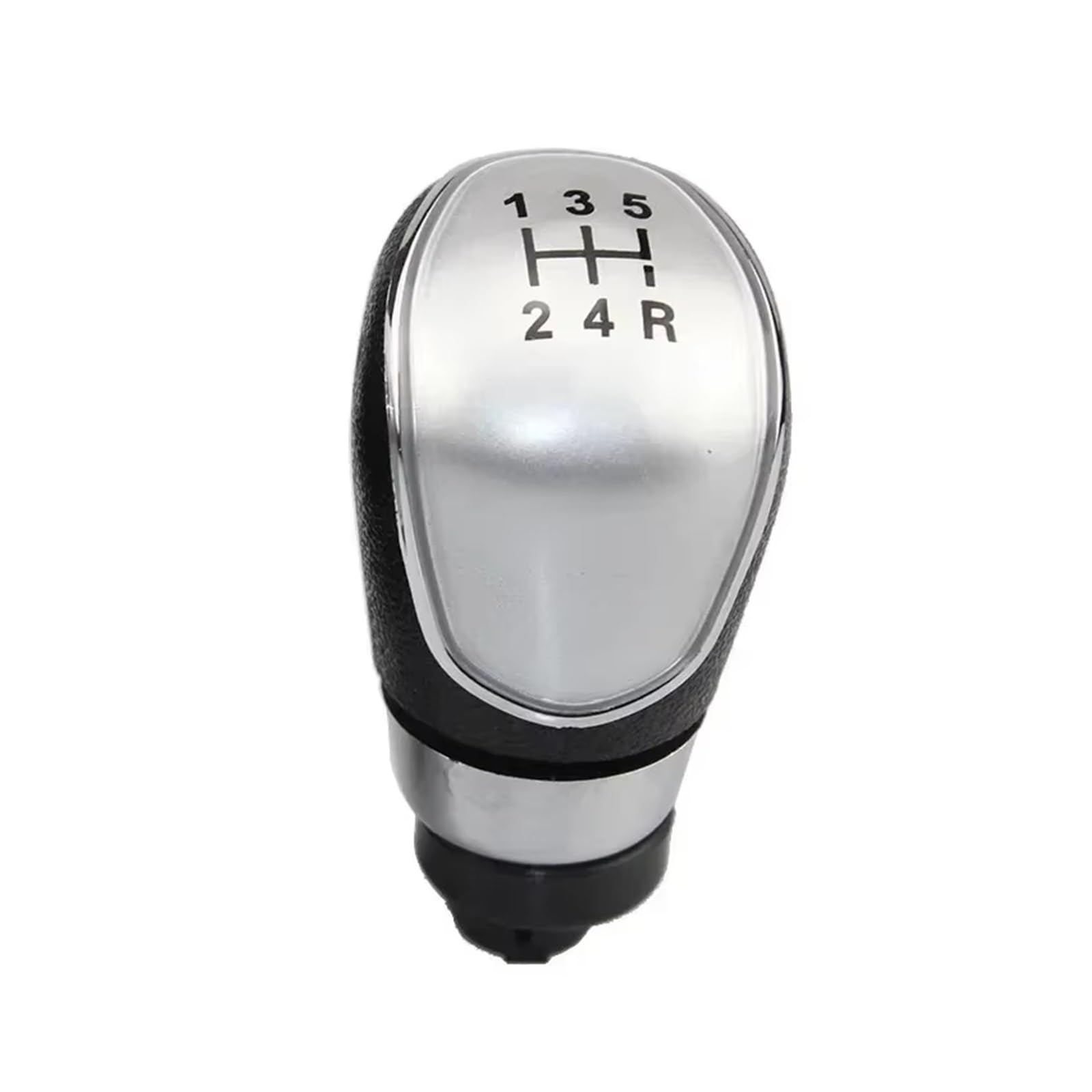 Qwqaab 5 Speed Silver Manual Gear Knob Manual 5/6 Speed Gear Shift Knob For Ford For Fiesta Mk7 For Focus Mk2 Mk3 For Mondeo Mk4 For Galaxy Kuga C-Max(5 Speed Silver)
