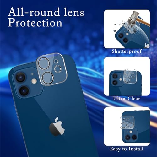 Image of MAYtobe [2+2 Pack Designed for iPhone 12 Privacy Screen Protector, Privacy Tempered Film with Camera Lens Protector for iPhone 12, No Bubbles, Anti Scratch, Easy to Install