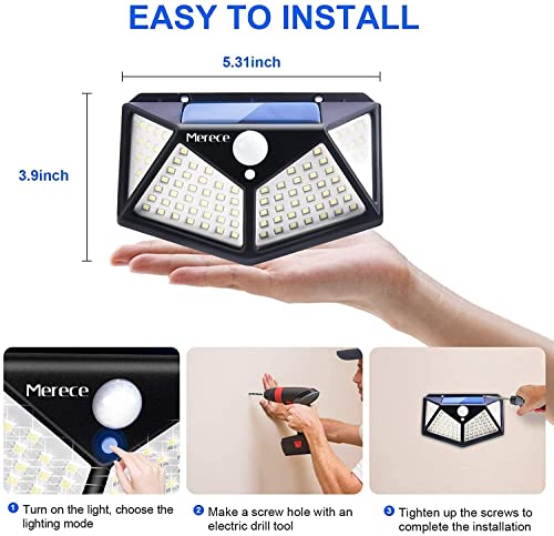 Solar Lights Outdoor 6 Pack, 100Led/3 Modes 270° Lighting Angle Motion Sensor Security Lights, Ip65 Waterproof Wall Lights Solar Powered, Bright For Backyard Garden Fence Patio Front Door #TOP6
