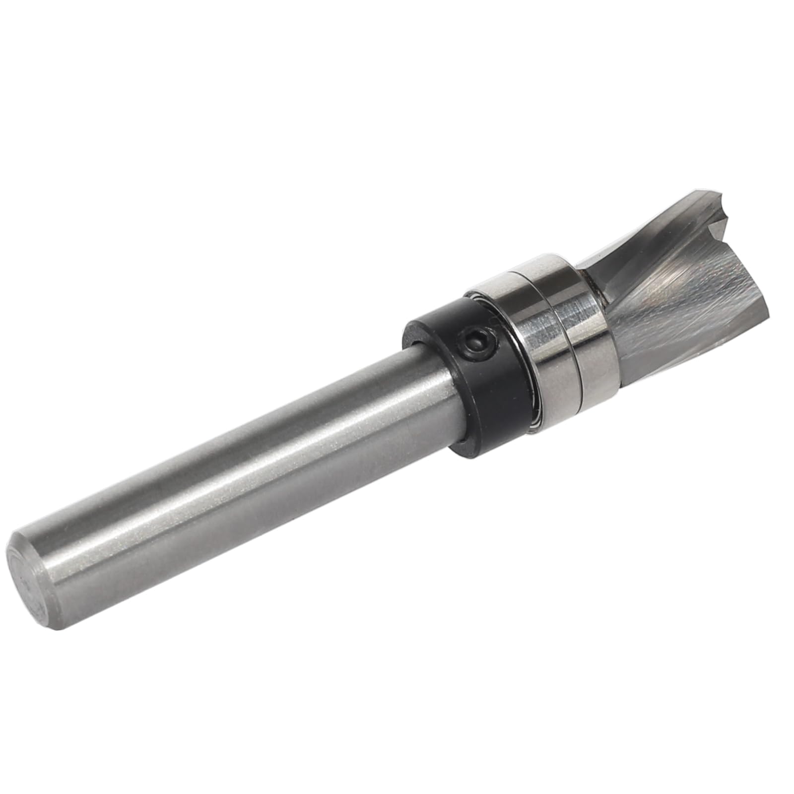 Fresa de enrasado en espiral de 8 mm, corte en espiral para fresadora superior, diámetro de corte de 12 mm, longitud de corte de 12,7 mm, ranura en espiral, rodamiento de bolas inferior para