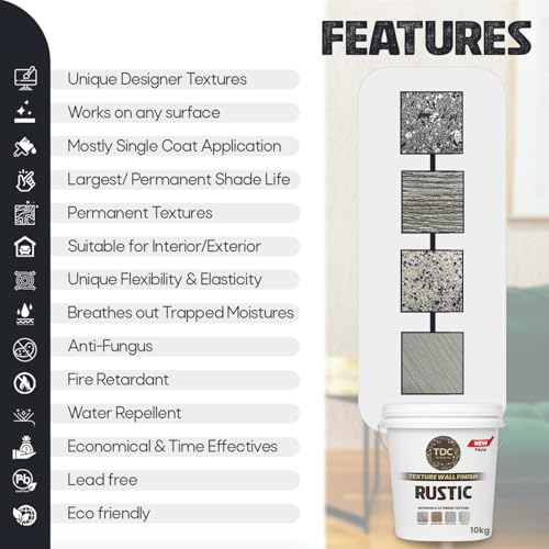 Image of The Decor Co. Marble Texture Wall & Floor Paint with 3D Designer Stone and Granite Luxury Finish Washable Water Resistant Acrylic Emulsion for Interior Exterior Home Decor DIY (1Pc, Light Brown, 10kg)