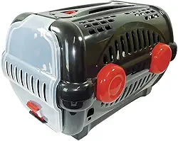 Furacão Pet Luxo Caixa de Transporte, Preto/Vermelho, 2