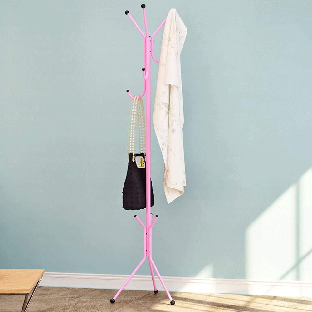 Porte-manteau en métal rose pour organiser l'entrée et les parapluies