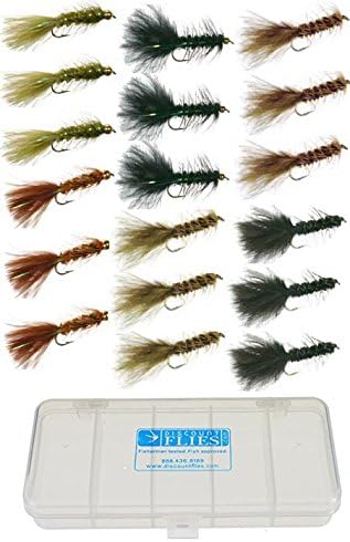 Terrestrial Dry Fly Fishing Flies – Fishing Kit w/Fly Box & 12 Dry Flies for Trout Fishing – Realistic and Effective Fly Fishing Gear – Trout Flies for Fly Fishing on Strong Sharp Hooks