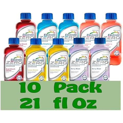 Electrolit Zero Variety Pack Hydration Drink with Electrolytes 21 fl oz Plastic Bottle 10 Pack Cover