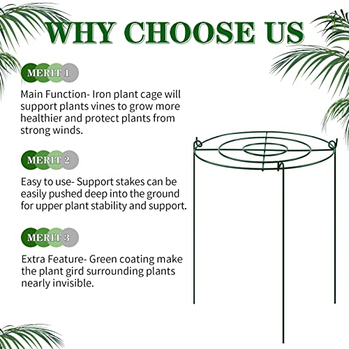 Zjia 18 Inches Peony Cages And Supports Grow Through Plant Supports Ring Hoop With 3 Legs, Pack Of 3 #TOP5