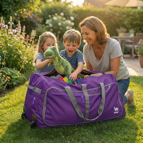 Bago Rolling Duffle Bag with Wheels - 30" 100L Foldable Weekender Bag, Waterproof Travel Duffel Bag, Heavy Duty lightWeight Duffle Bag for Traveling, Rolling Duffel Bag with Wheels (Purple2023) - image 4