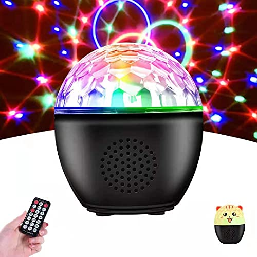 Disco Ball Lights Rotating Bluetooth Speaker, BIRUI 16 Colors Strobe Light Portable Sound Activated Party Lights with Remote Battery Operated DJ Stage Lights and kids Night Light for Room Xmas