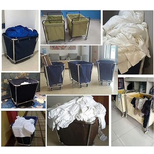 Bolsas de lona para carrito de lavandería, forro impermeable extraíble para cestas de lavandería y carros de servir, bolsas de almacenamiento duraderas hechas de tela Oxford