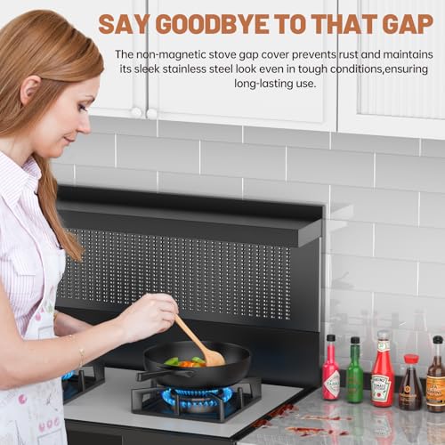 316 Stainless Steel Stove Counter Gap Covers for Kitchen,Upgrade Black by MOFINO - Used condition - Image 4