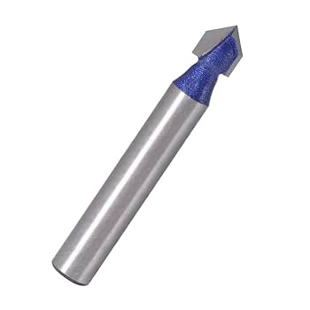 Eyech 4pcs 90 Degree V Groove Router Bit Set Carbide 1/4