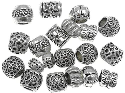 Kinteshun Bracelet Beads Alloy Multistyle Spacer Charm For Diy Jewelry Making Accessaries(Tibetan Silver Tone,100 Gram/About 60Pcs) #TOP1