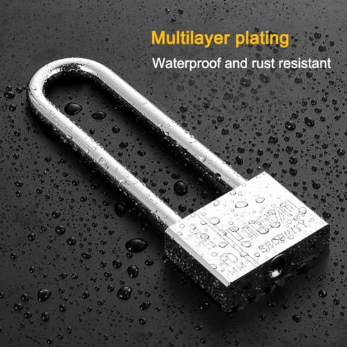 Padlock with 8 Keys, [2 Pack] Long Shackle Padlock Heavy Duty Lock ...