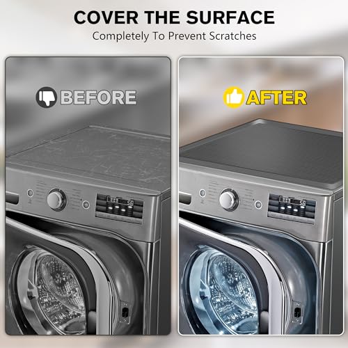 DTRUCTIEW Tapete protetor de lavadora e secadora, tapete superior de silicone de 60 cm x 60 cm para