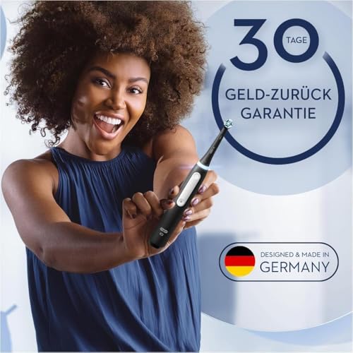 Oral-B iO Series 3 Elektrische Zahnbürste, Electric Toothbrush, Doppelpack, 2 Aufsteckbürsten, 3 Putzmodi für Zahnpflege, Reiseetui, TESTSIEGER Stiftung Warentest (12, 2024), Matt Black, Ice Blue – Bild 7