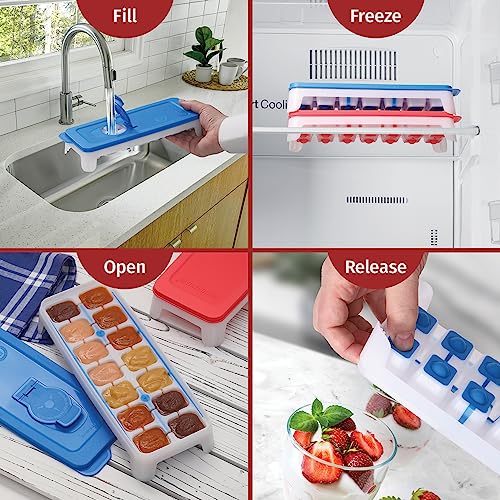 Set de 2 cubiteras de silicona para hielo con tapa miniatura 2
