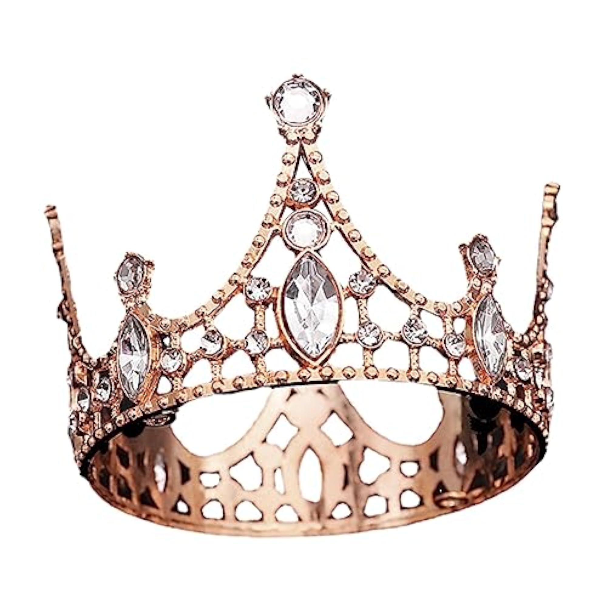 Rose Gold Modern Tiara Headpiece for Parties