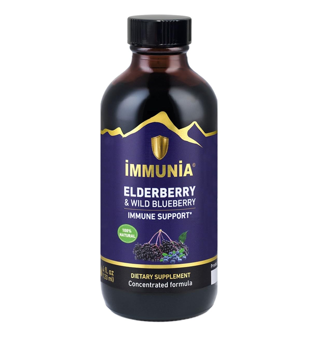 Immunia Elderberry & Wild Blueberry Concentrate. Strengthen Your Immune System Naturally. Delicious Taste. 24-Day Supply. (1-Pack)