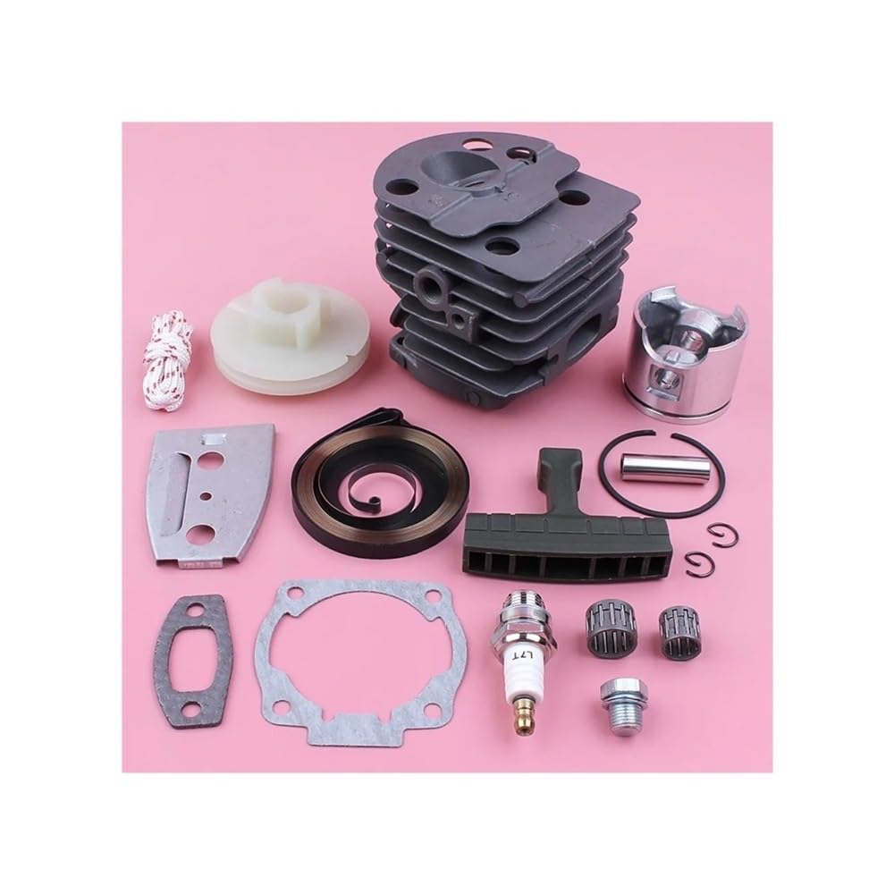 Kit de pistón de Cilindro de 46 mm, polea de Arranque de Retroceso, Mango de Resorte, Cuerda de Agarre, Piezas de Repuesto for Motosierra 55 51