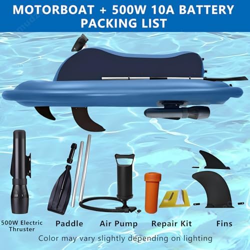 Electric Inflatable Jet Boat & Underwater Scooter, Max Load 331 lbs, 3-11 km/h Speed, Beach Vacation Watercraft, 35-180 min Runtime, Fun for Kids & Adults, Portable Motorboat