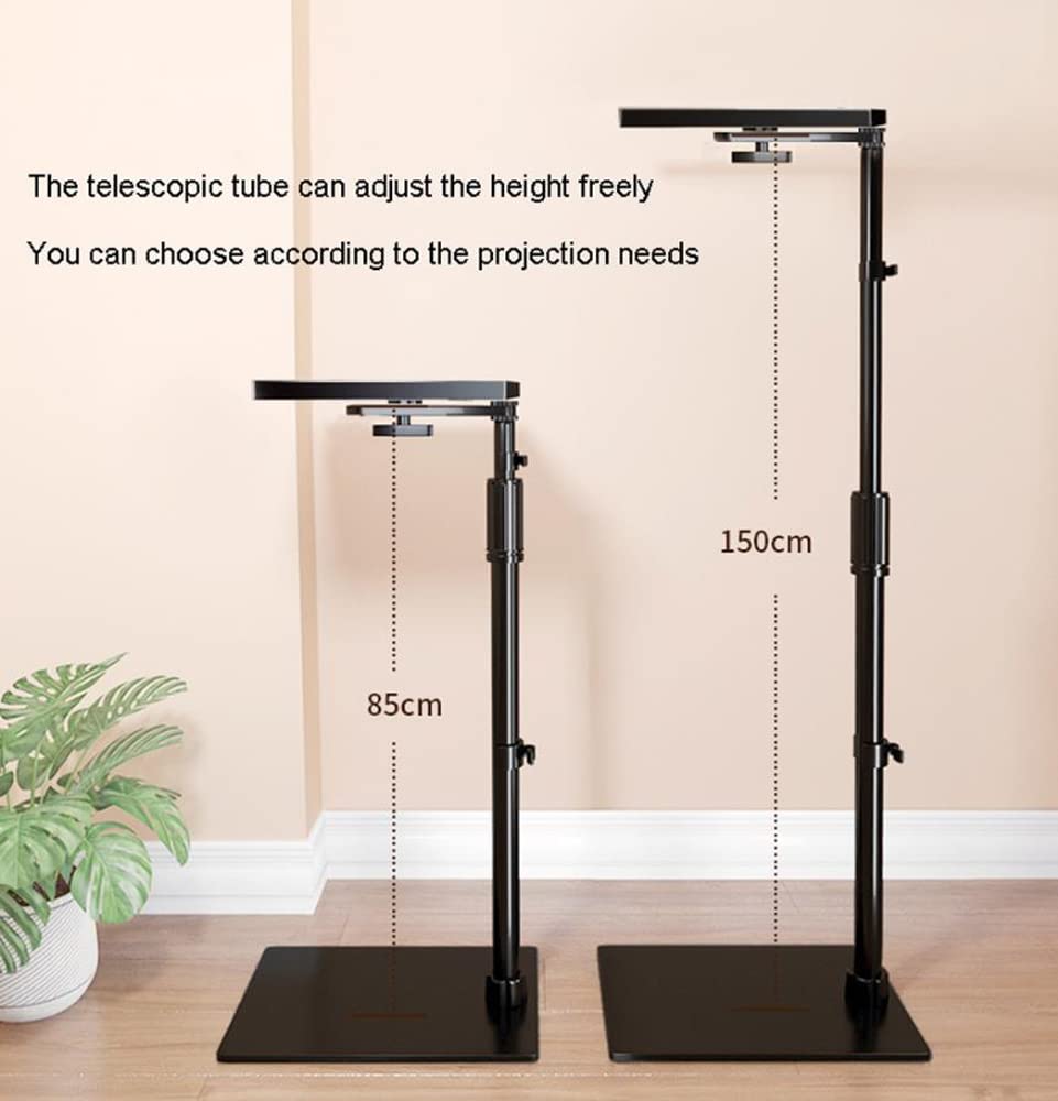 Supporto Da Pavimento Regolabile Per Proiettore Luminexia – Altezza 85-150 Cm, Vassoio In Metallo, Carico Fino A 5 Kg, Adatto A Divano E Comodino!