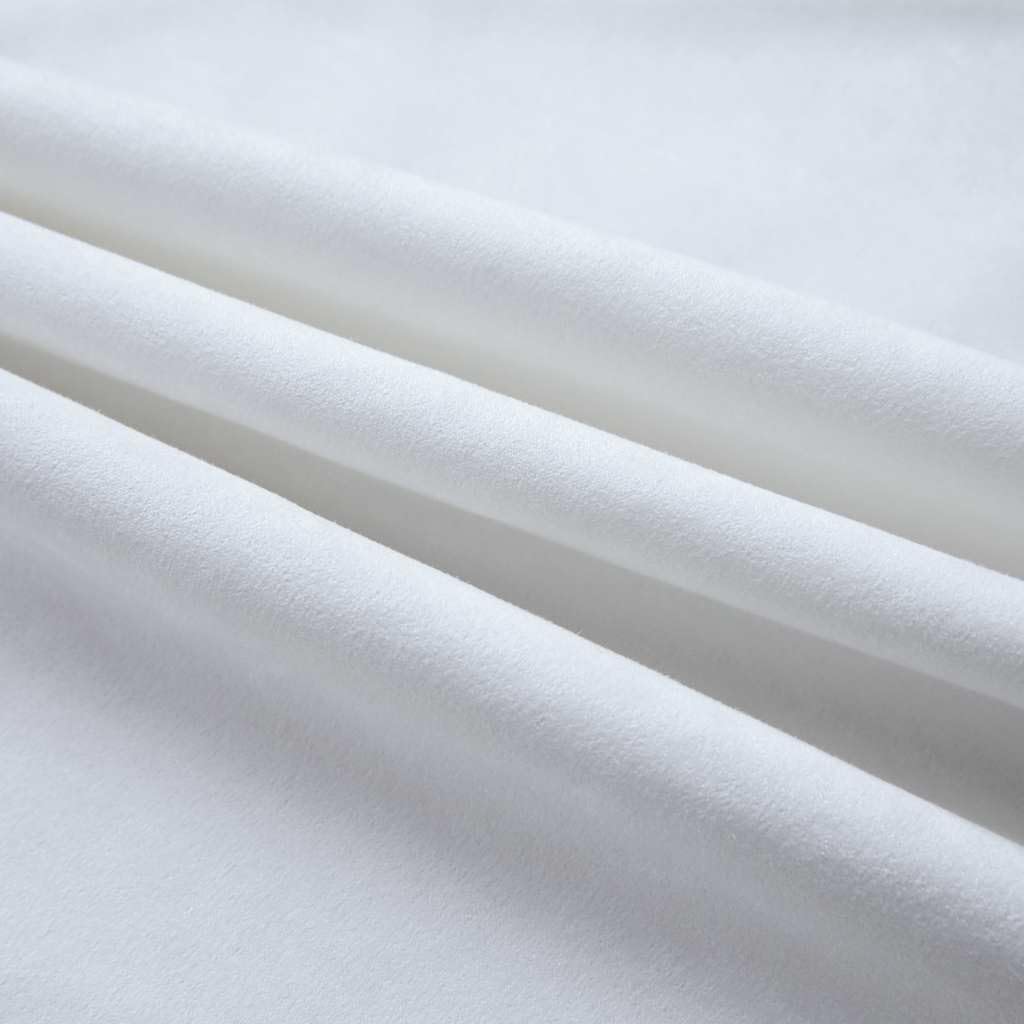 Eleganti tende con anelli in metallo per soggiorno, camera da letto, ufficio, set da 2 pezzi, effetto pelle scamosciata, poliestere, lavabile, design senza tempo